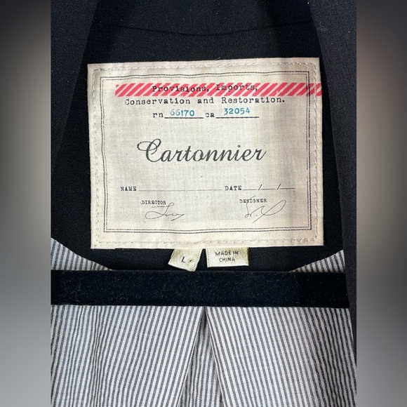 Cartonnier Women’s Black Single Breasted Open Front Blazer Size Large - Picture 6 of 9